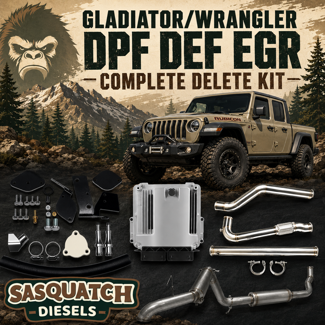 2019.5-2024 Jeep Wrangler 3.0L Ecodiesel | ECM send in + BYO Delete Kit