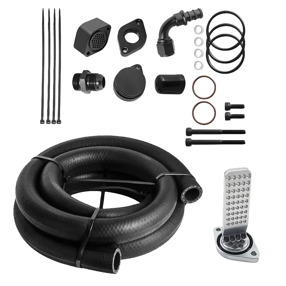 2011-2026 Ford Powerstroke 6.7L | CCV Reroute Kit WITH Baffle and Catch Can