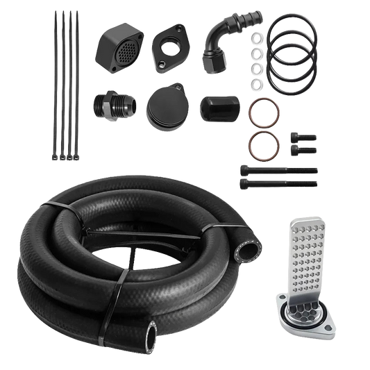 2011-2026 Ford Powerstroke 6.7L | CCV Reroute Kit WITH Baffle and Catch Can