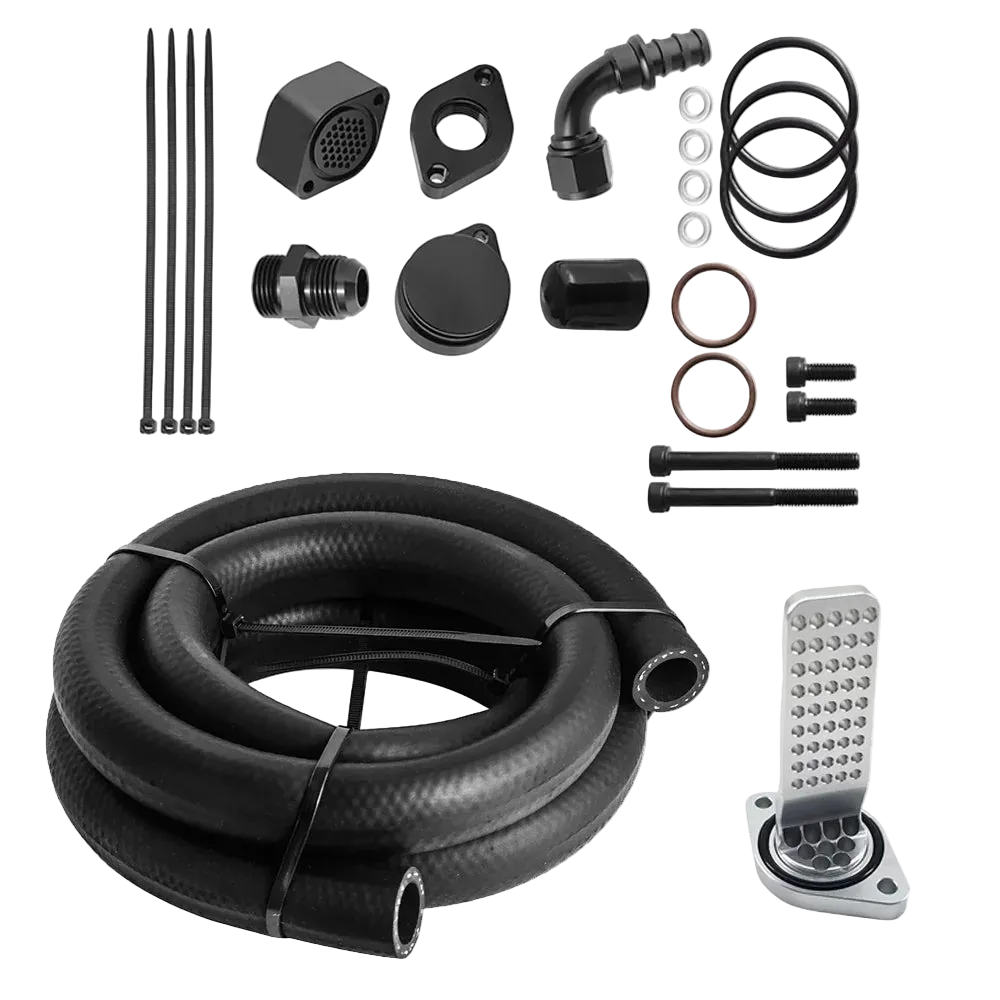 2011-2026 Ford Powerstroke 6.7L | CCV Reroute Kit WITH Baffle and Catch Can